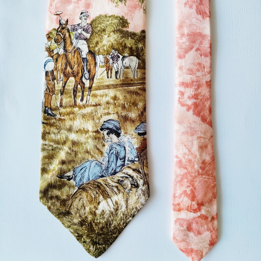 Equestrian Polo Tie by Ralph Lauren - Elegant Silk Vintage